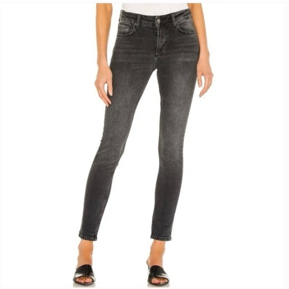 anine bing gabe mid rise ankle skinny washed black - Picture 5 of 6